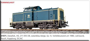 31571 ESU Diesellok H0, 211 055, DB EpIV ozeanblau-beige